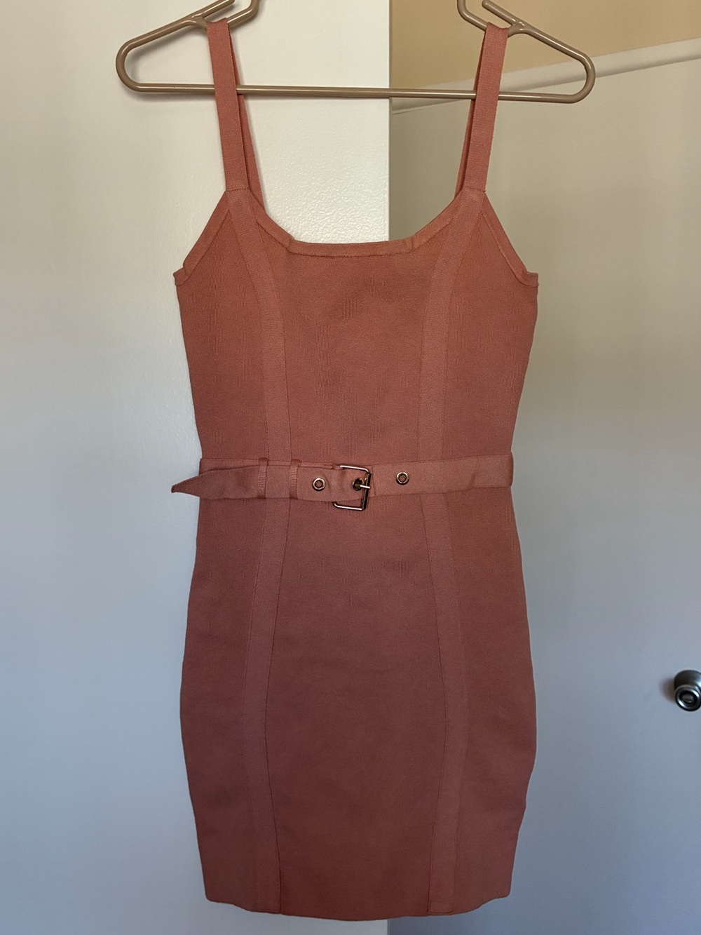 GBG Los Angeles Dusty Rose Belted Mini Bandage Dress M